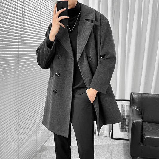 Mid-length Trench Woolen Coat