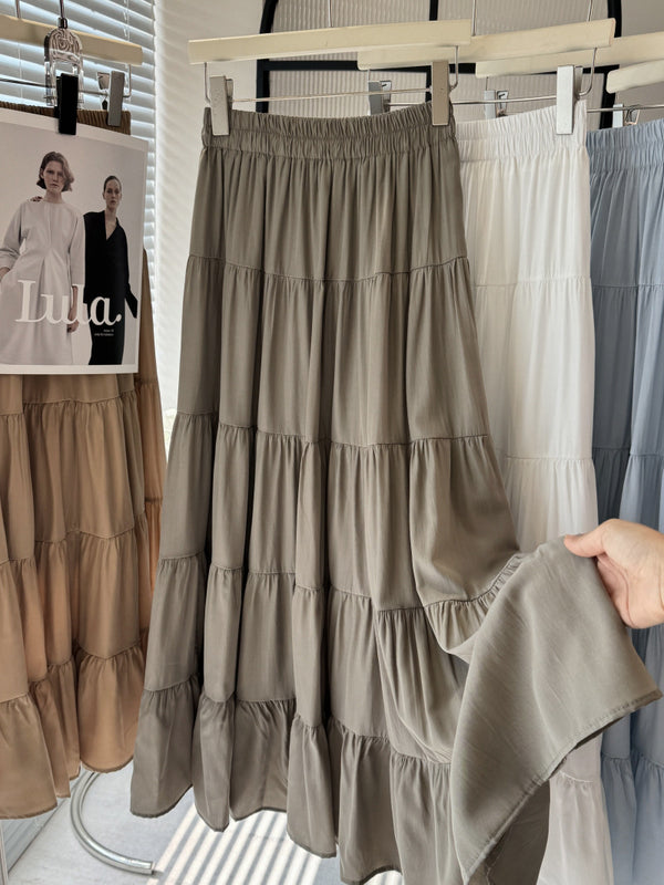 Womens High-Waisted Slimming A-Line Midi Skirt