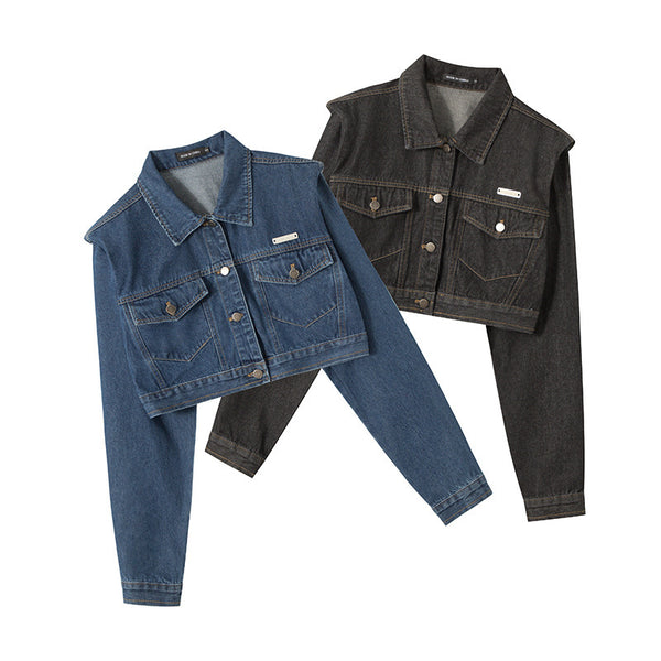 Short Denim Jacket Casual - Stuffs & Savers