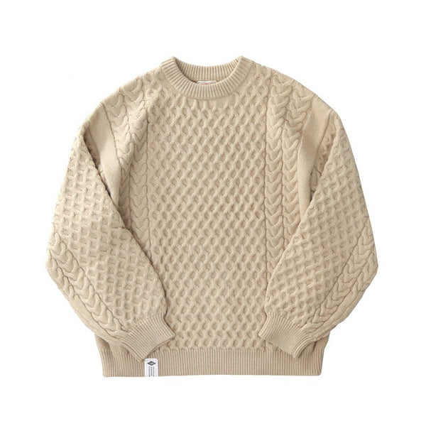 Mens Thickened Knitting Retro Lantern Sweater