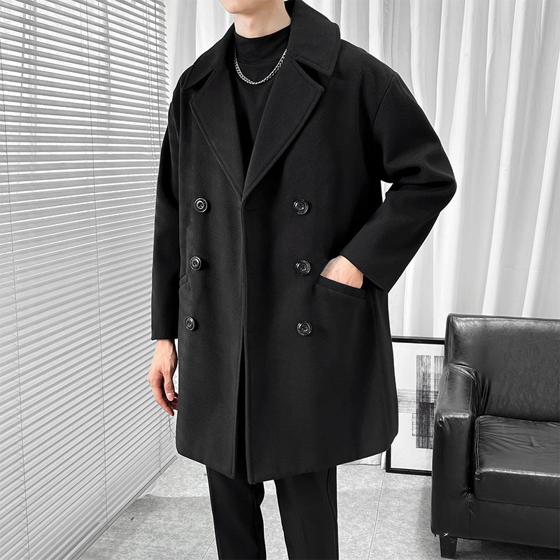 Mid-length Trench Woolen Coat