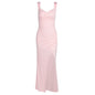 Slim Sleeveless Slit Dress With Back Tie Design Fashion Temperament Dresses For Women Clothing