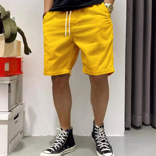 Shorts décontractés vintage en velours côtelé pour hommes