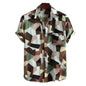 Men's Plus Size Summer Loose Short Sleeves Shirt Retro
