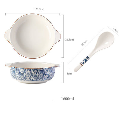 Ceramic Binaural Baked Rice Bowl