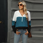 Women's Zipper Hooded Long Sleeve Top