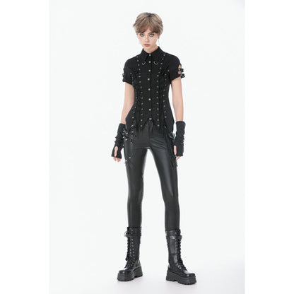 Dark in Love Ruptured Lace-Up Punk Shirt