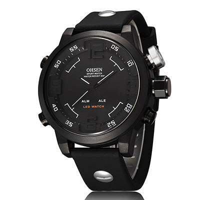 OHSEN Men's Dual Movement Waterproof Watch