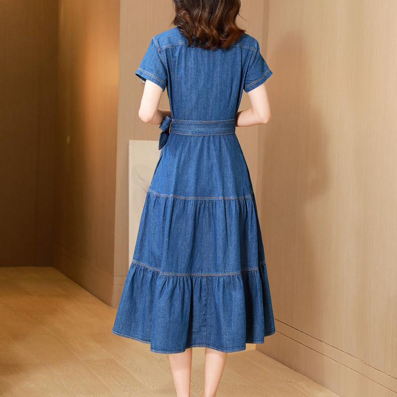 Cotton Long Skirt Denim Dress