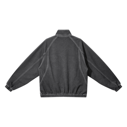 Unisex Vintage Wash Full Zip Mesh Jacket