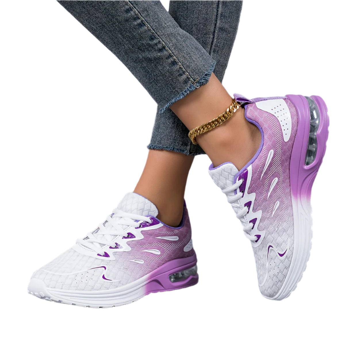 Baskets de course rembourrées en maille respirante pour femme