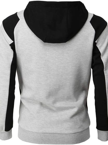 Sweat à capuche zippé color block pour homme