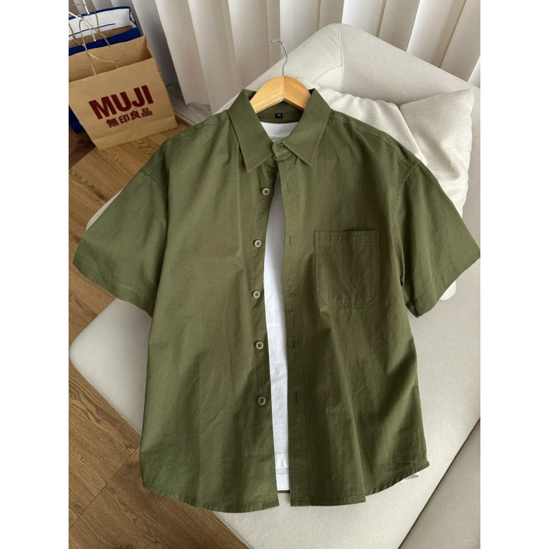 Men's Pure Cotton Workwear Short-Sleeve Shirt