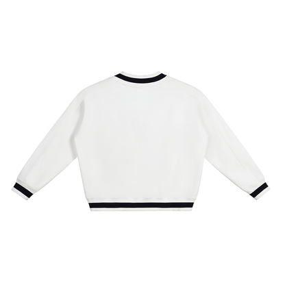 Waran V-Neck Contrast Collar Boxy Sweatshirt 380GSM