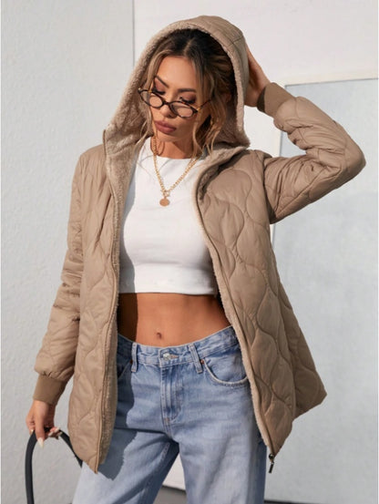 Aveloria Affinna Quilted Loose Hooded Padded Coat
