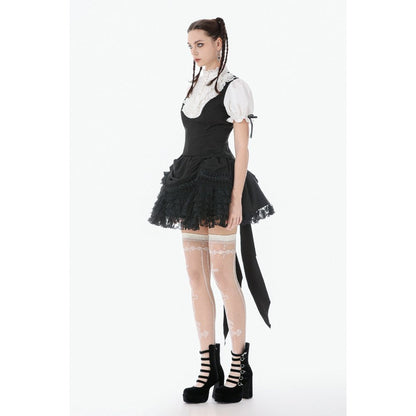Chemisier noir et blanc en dentelle style cour Dark in Love
