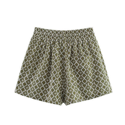 Women's Hollow Embroidered Casual Shorts