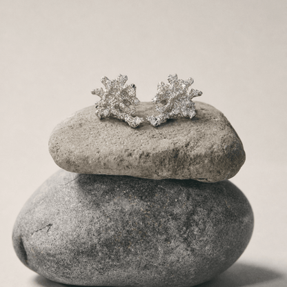 Dainty Saltwater Coral Stud Earrings - Gold or Silver