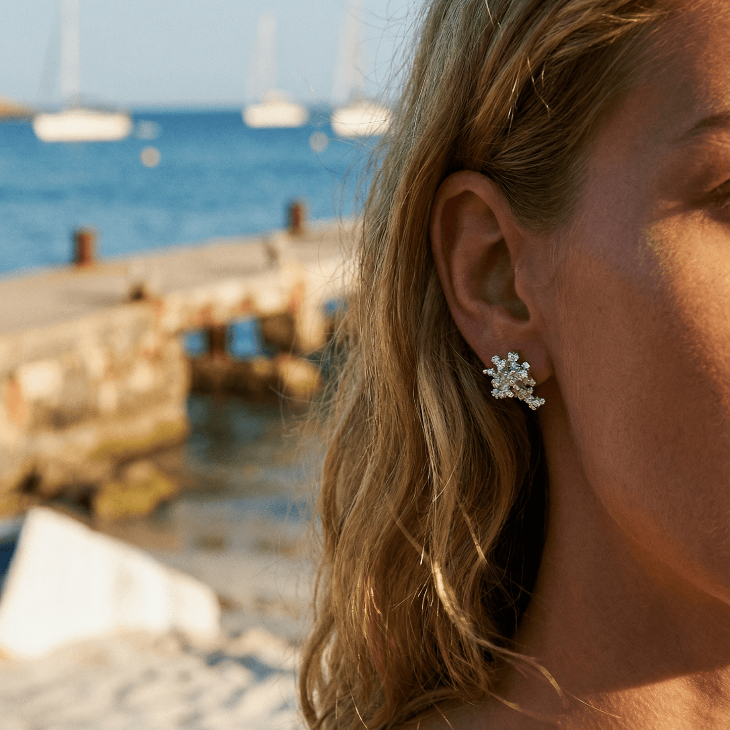 Dainty Saltwater Coral Stud Earrings - Gold or Silver