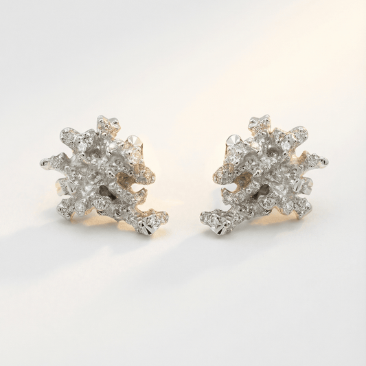 Dainty Saltwater Coral Stud Earrings - Gold or Silver