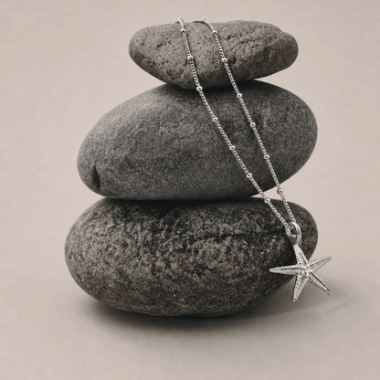 Collier étoile de mer délicat en argent