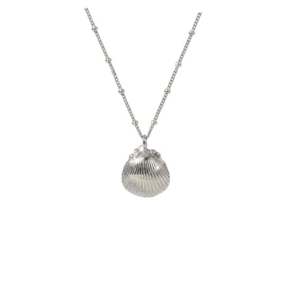 Ocean-Inspired Silver Seashell Necklace
