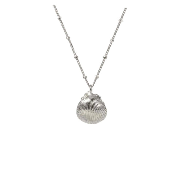 Ocean-Inspired Silver Seashell Necklace