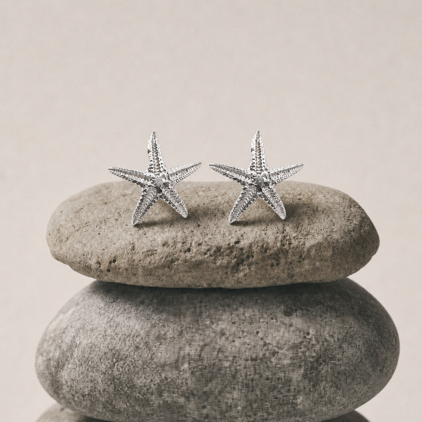 Dainty Silver Starfish Studs