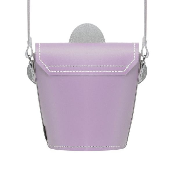 Handmade Leather Daisy Barrel Bag - Pastel Violet