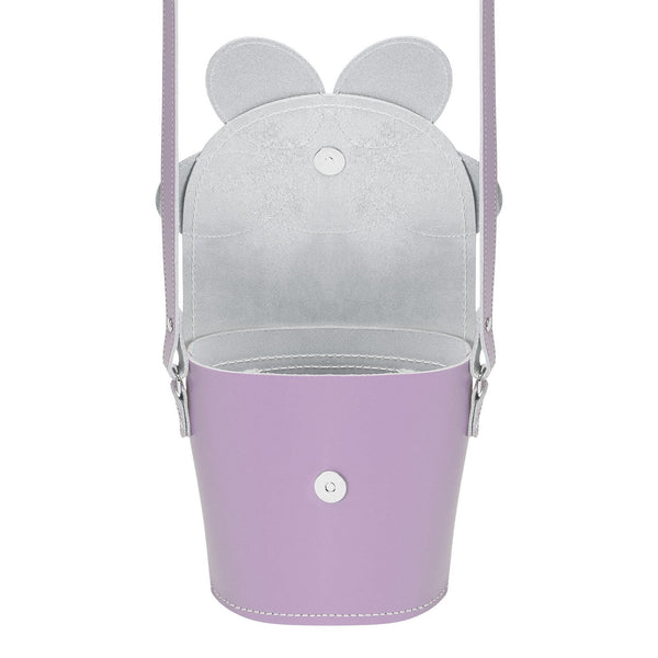 Handmade Leather Daisy Barrel Bag - Pastel Violet