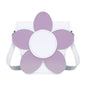 Handmade Leather Daisy Barrel Bag - White & Violet