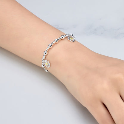 Daisy Crystal Beaded Stretch Bracelet Created with Zircondia® Crystals