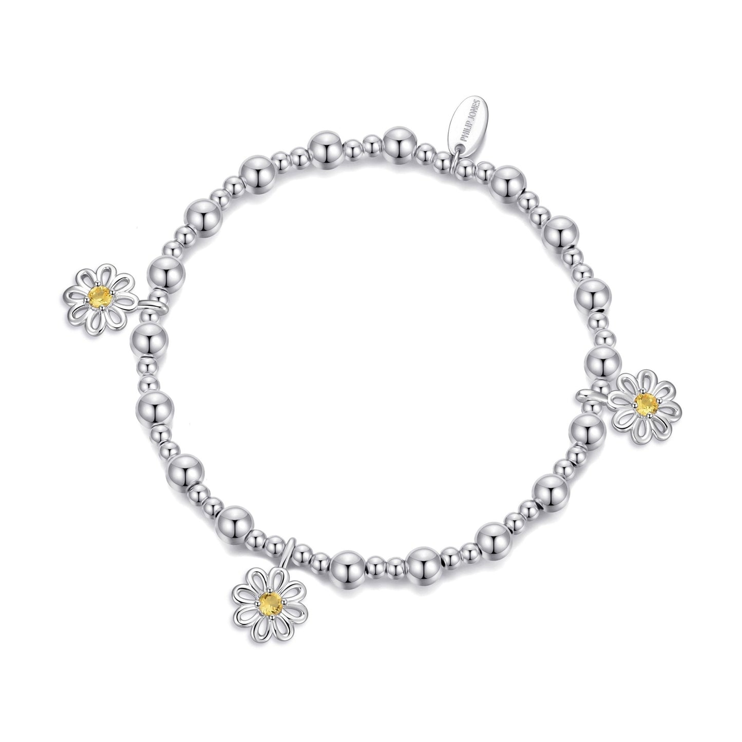 Daisy Crystal Beaded Stretch Bracelet Created with Zircondia® Crystals