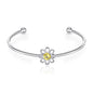 Daisy Crystal Cuff Bangle Created with Zircondia® Crystals