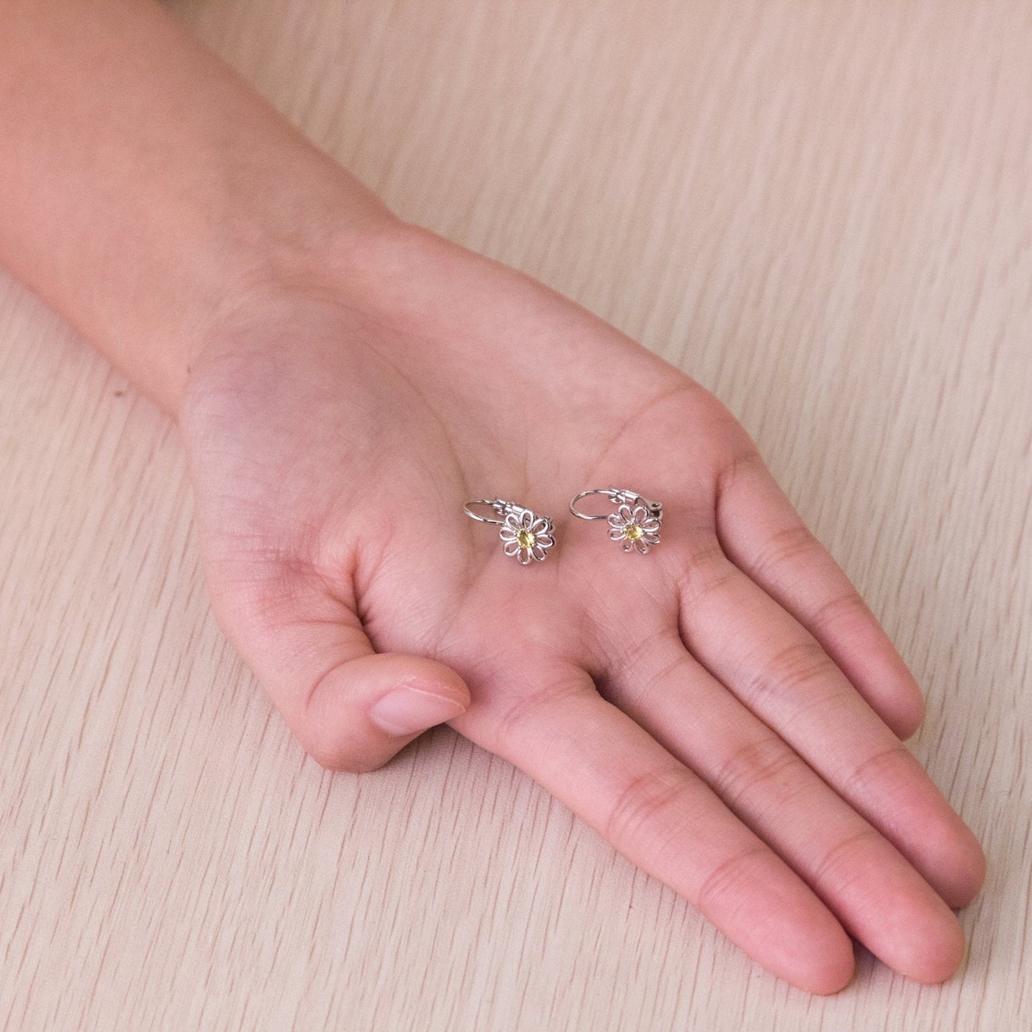 Daisy Crystal Drop Earrings Created with Zircondia® Crystals