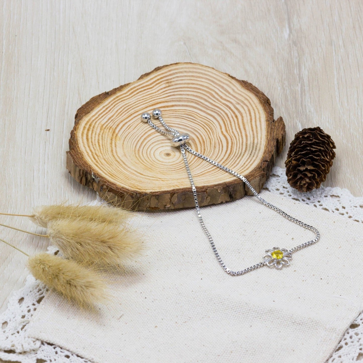 Daisy Crystal Friendship Bracelet Created with Zircondia® Crystals