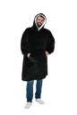 Couverture à Capuche Géante Doublée Sherpa pour Homme avec Poche pour un Confort et une Chaleur Optimale Motifs Étoiles Grises par Daisy Dreamer