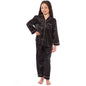 OLIVIA ROCCO Girls Satin Silk Long Sleeve Pyjama Set Black Pink Grey 5-14 Button Down