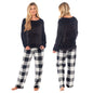 OLIVIA ROCCO Womens Buffalo Check Fleece Ultra Soft Pyjama Set Super Soft Cosy Home Loungewear