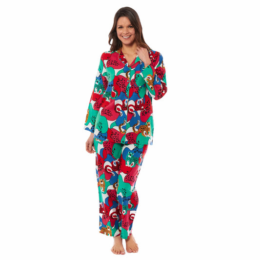Ensemble de pyjama pour femme à imprimé léopard Jaguar, doux et respirant, en viscose, pour la maison ou la nuit, disponible en S M L XL par Daisy Dreamer