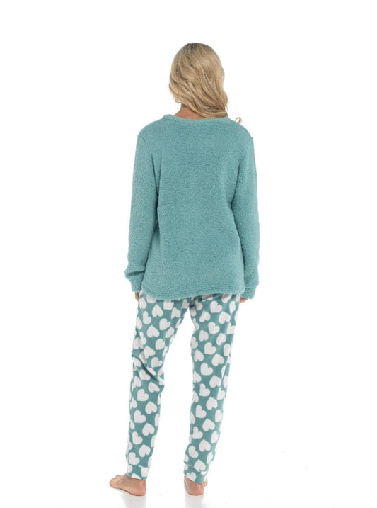 Pyjama polaire douillet femme Panda avec pantalon imprimé, doux et confortable, en tissu facile d'entretien, tailles S à XL, par Daisy Dreamer