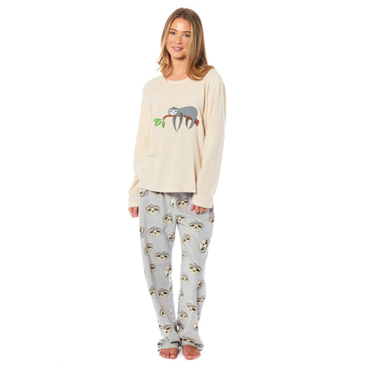 Pyjama polaire thermique femme paresseux, doux et chaud, ensemble de pyjama d'hiver avec imprimé animal, vêtements de détente, haut à manches longues et bas par Daisy Dreamer
