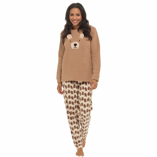 Pyjama en Polaire Douce et Chaude Ourson pour Femme Ensemble Confortable par Daisy Dreamer