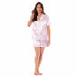 OLIVIA ROCCO Satin Silk Short Pyjama Set For Women Black Pink Grey UK 8-22 Loungewear