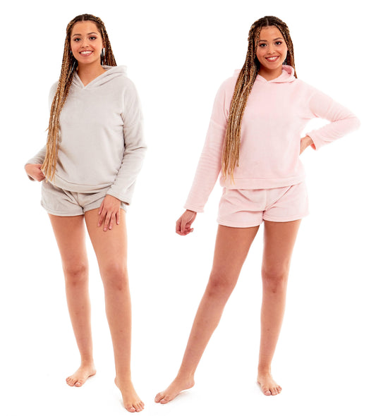 Ensemble pyjama polaire super doux à capuche pour femme, tenue d'intérieur confortable pour la détente à la maison ou comme cadeau, plusieurs coloris, tailles 36-50 par Daisy Dreamer