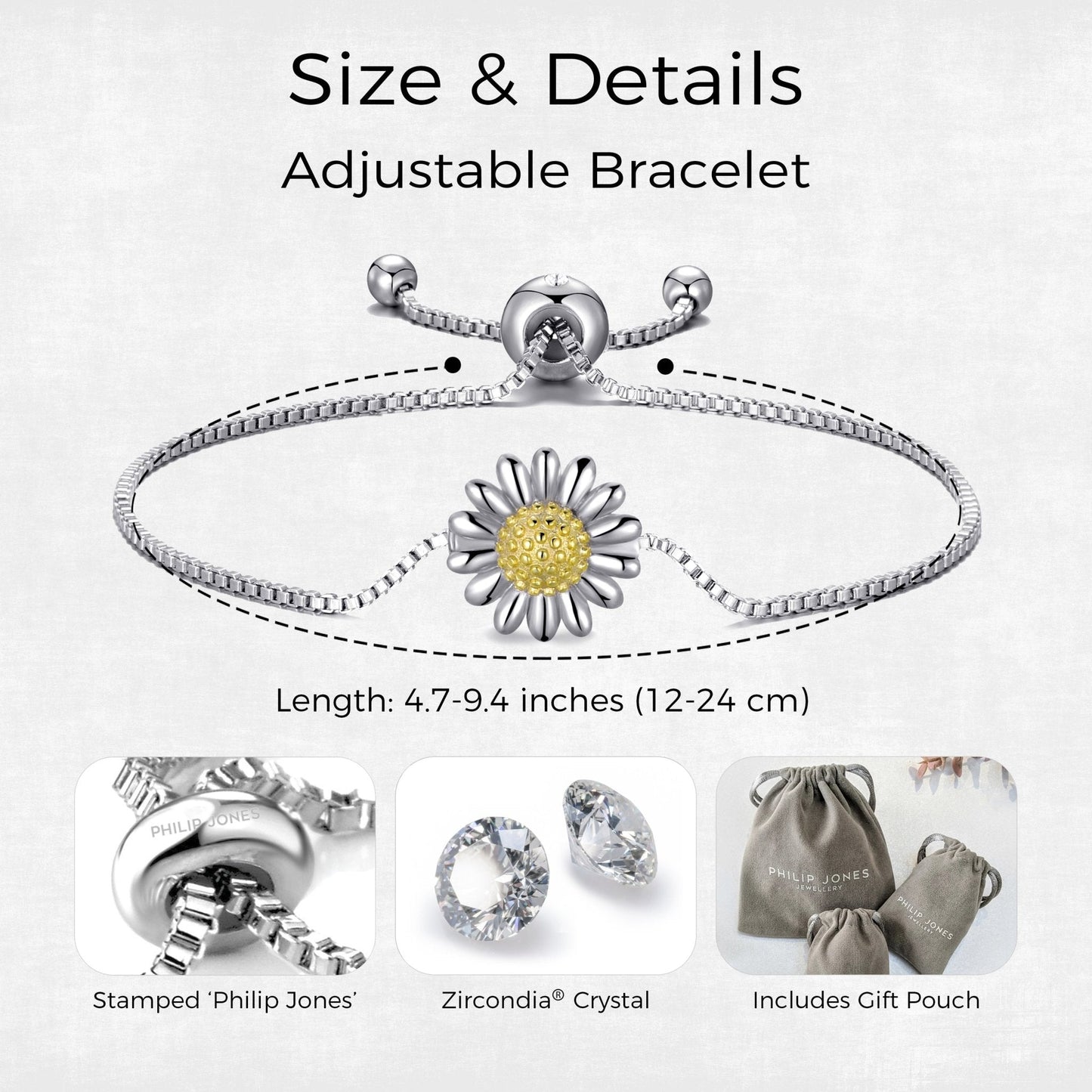 Daisy Friendship Bracelet Created with Zircondia® Crystals