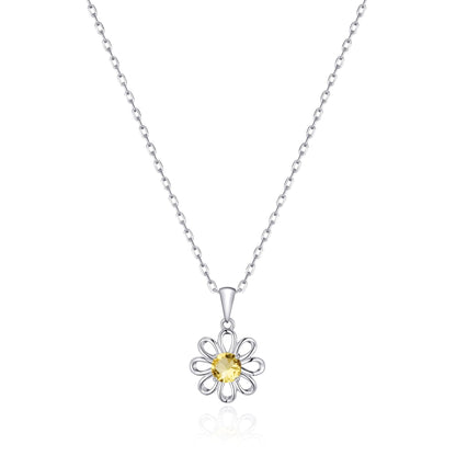 Daisy Necklace Created with Zircondia® Crystals