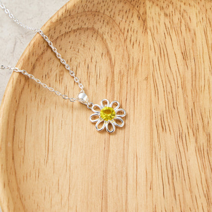 Daisy Necklace Created with Zircondia® Crystals