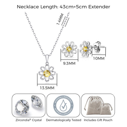 Daisy Set Created with Zircondia® Crystals