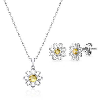 Daisy Set Created with Zircondia® Crystals
